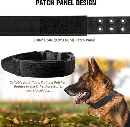 Tactical Dog Collar with Handle, Military Adjustable Heavy Duty Metal Buckle - Image 4
