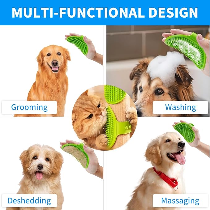 6Pcs Dog Bath Brush Set with Soap Dispenser - Image 5