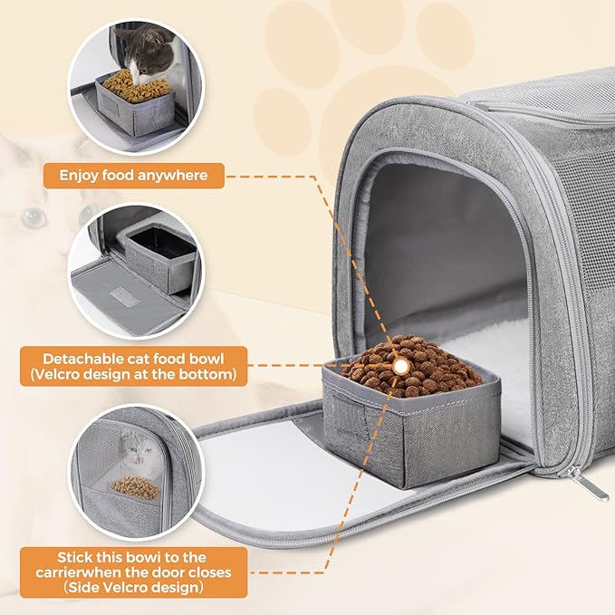 Cat Carrier Soft for Pets Up to 25 Lbs, Cat Travel Bag - Image 5