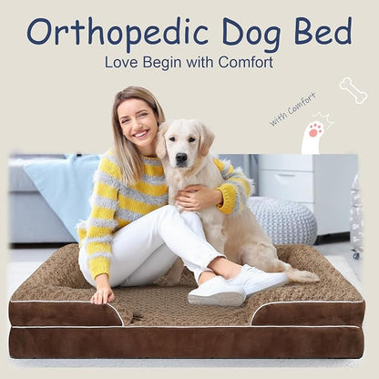 Orthopedic Dog Bed for Large Medium Sized, Washable Memory Foam Large Dog Bed - Image 6