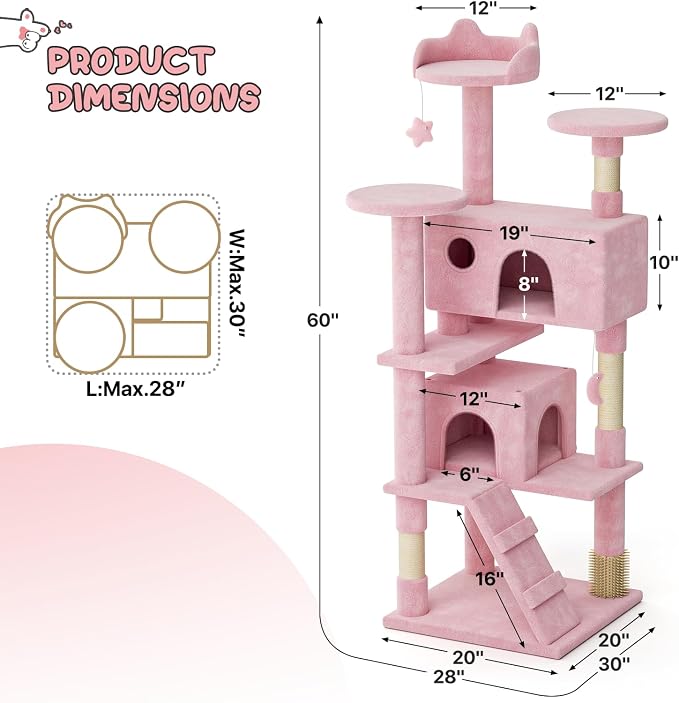 MoNiBloom 60 Inch Cat Tree Tower - Image 2