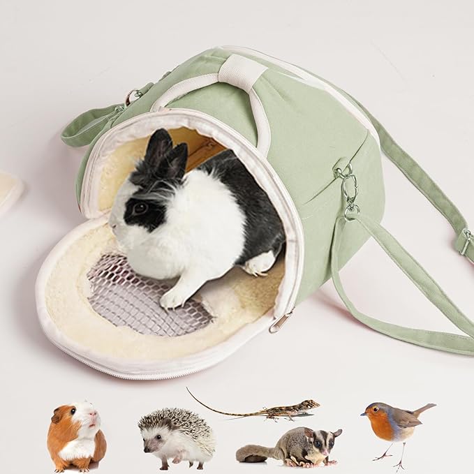 ABLAZEZAI Guinea Pig Carrier, Small Animal Travel Bag, Breathable Outdoor by ABLAZEZAI