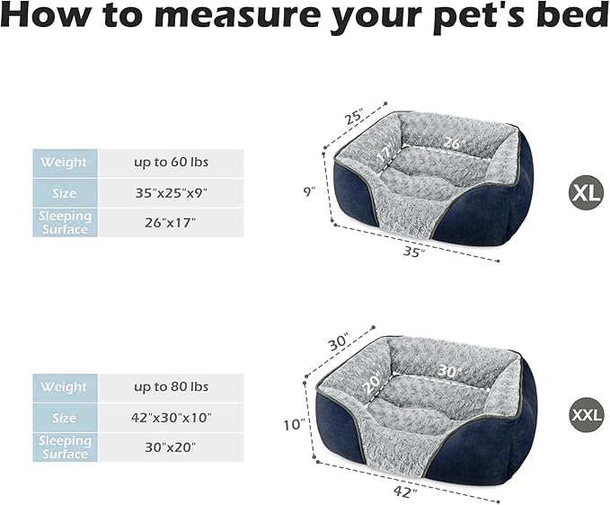 INVENHO X-Large Dog Bed Rectangle Washable Orthopedic Soft Calming Sleeping - Image 3