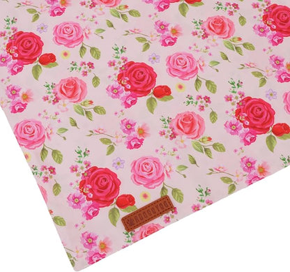 ADOGGYGO Floral Dog Bandana 2 Pack, Reversible Red Pink Rose Pet Scarf Bib - Image 6