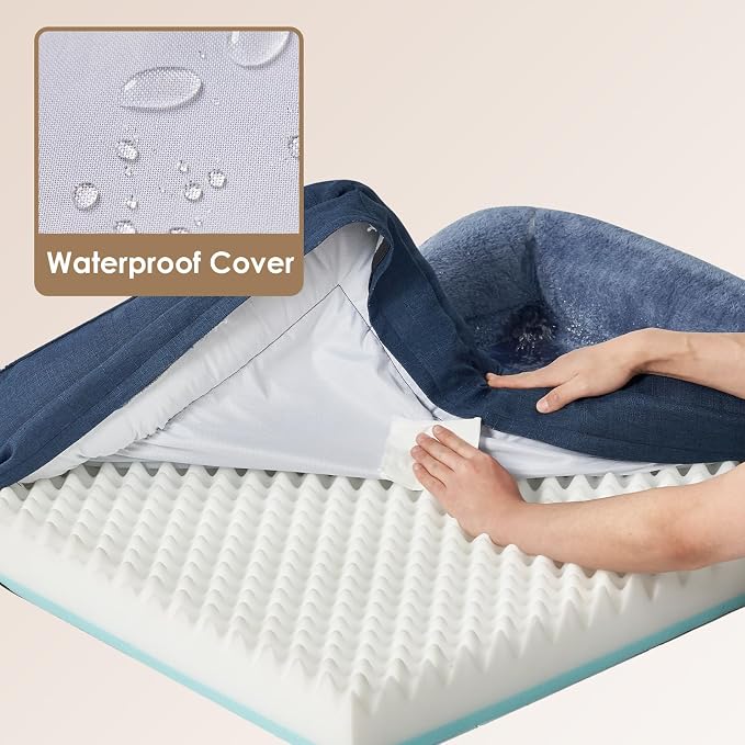 EHEYCIGA Orthopedic Dog Bed for Medium Dog, Waterproof Liner & Washable - Image 4