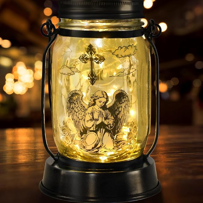 kyoryuger Guardian Angel Gifts for Women/Men Angel Praying Solar Lantern Mom - Image 8