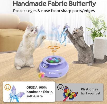 ORSDA Cat Toy, 3-in-1 Automatic Interactive Electronic Moving Ambush Feather - Image 4