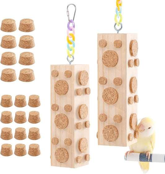2 Pcs Wooden Bird Chew Toys by JONS%CE%9BNTY