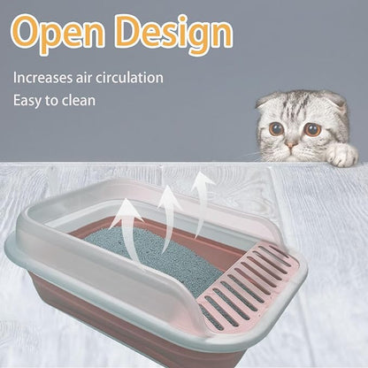 Low Entry Kitten Litter Box, Collapsible Cat Litter Box, Open Small Cat - Image 6