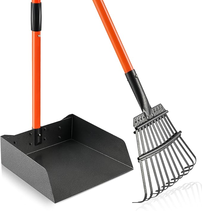 Pooper Scooper, Detachable Long Handle Dog Pooper Scoopers by ROIUBPO