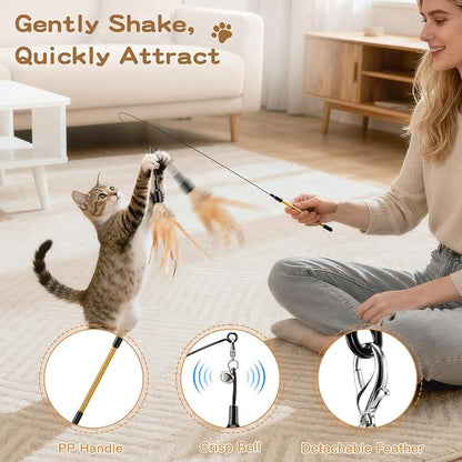 Pawaboo Feather Teaser Cat Toy - Image 3