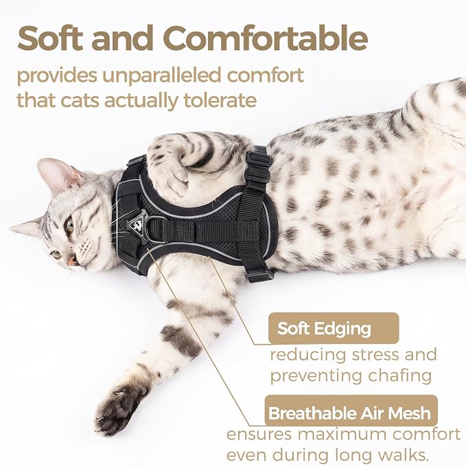 Cat Harness and Leash Set Escape Proof Tactical Large Kitten Harness Emotional - Image 7