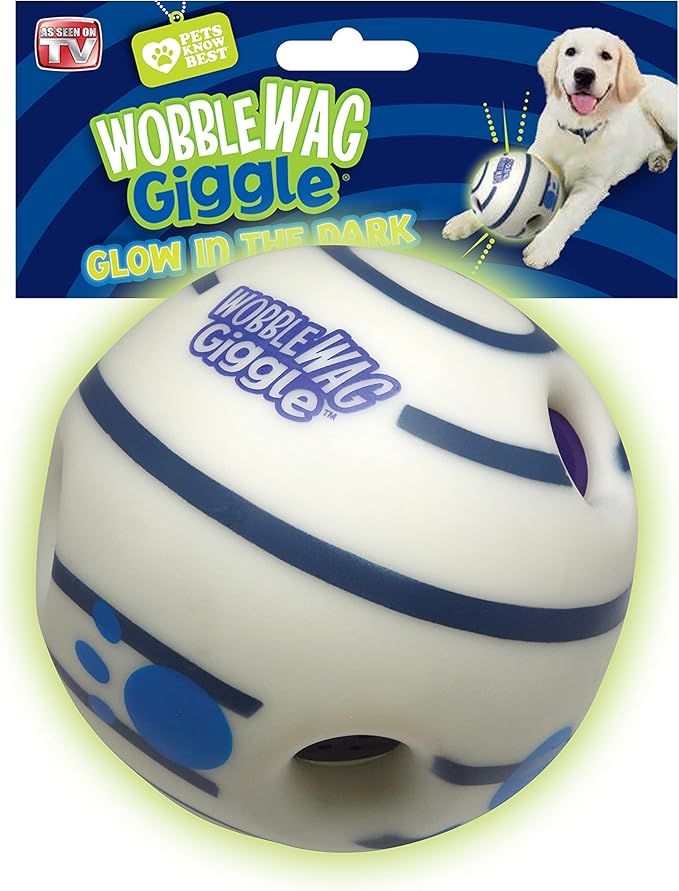 Wobble Wag Giggle Glow in the Dark | Rolling Enrichment Toy by WobbleWagGiggle