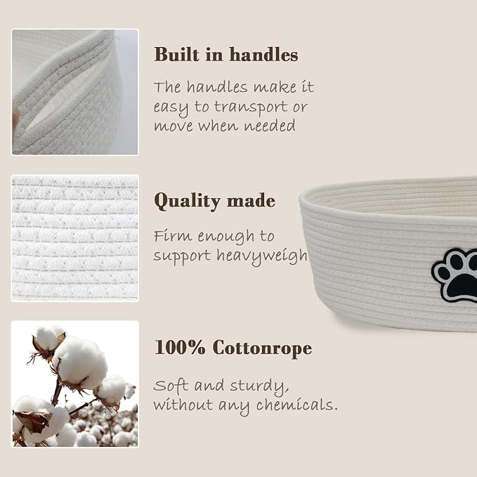 Dog Toy Box Woven Basket, Dog Toys Basket, Dogs Organization and Storage - Image 2