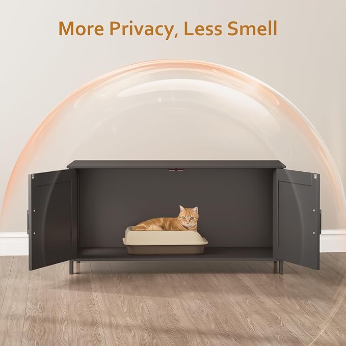 Homhedy 39.4" L Cat Litter Box Enclosure, Pet House - Image 2