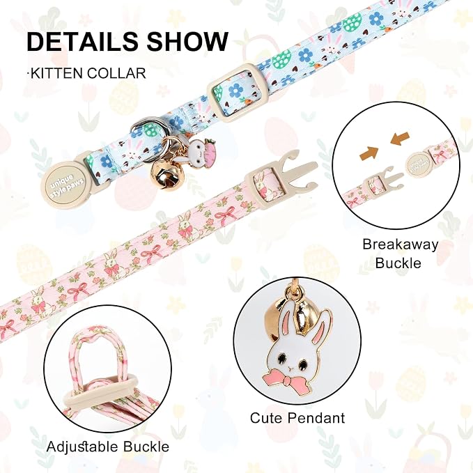 Unique Style Paws Easter Cat Collar, Easter Day Cat Collars, Adjustable Soft - Image 2