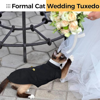 DENTRUN Cat Tuxedo Outfit, Sphynx Cat Costume Formal Suit - Image 7