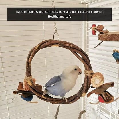 Bird Swing, Corn Cob, Edible Coloring, Beak Sharpening, Anxiety Relief - Image 5