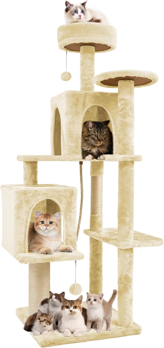 58.5inch Large Cat Tree Tower Condo by TSCOMON