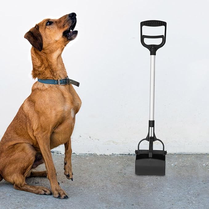 Cabilock Pet Poop Scoop Long Handle Dog Waste Picker Outdoor Cleaning Tool Black - Image 9