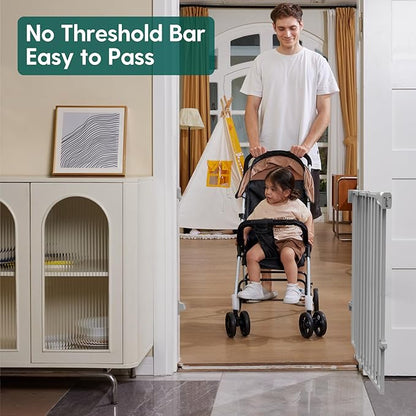 Babelio Baby Gate for Stairs, Kitchen & Doorways, 26-43" W 28" H No Bottom Bar| - Image 2
