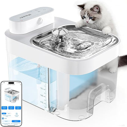 2026 Latest Cat Water Fountain, No Filter Cotton, App Monitoring Wastewater by HAPAW