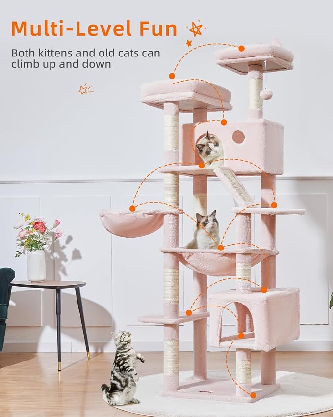 Taoqimiao Cat Tree 71-Inch, Cat Tower - Image 3