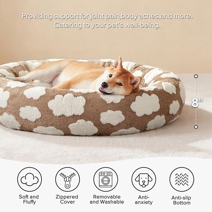 JOEJOY Donut Small Dog Bed, Round Cat Beds - Image 2