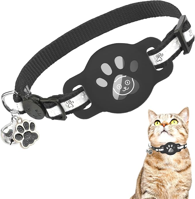 Airtag Cat Collar Breakaway, Reflective Kitten Collar by DILLYBUD