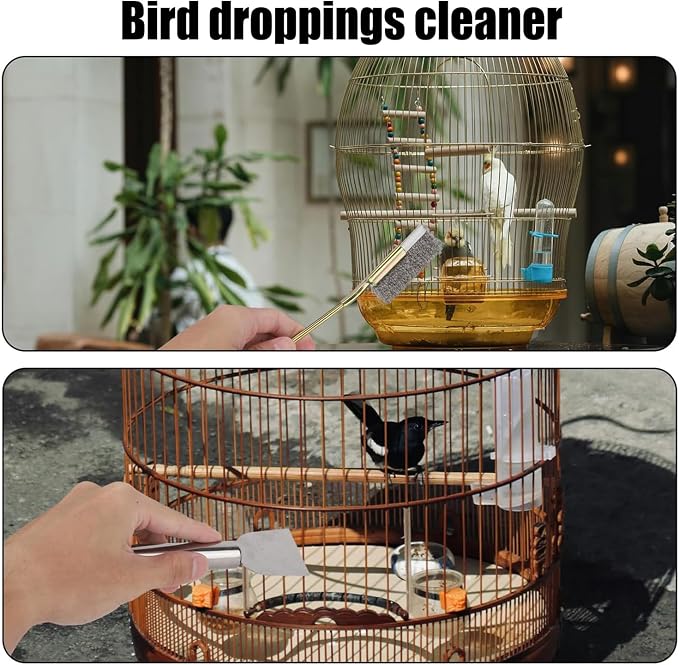 5Pcs Bird Cage Cleaner Set, Stainless Steel Poop Remover & Scraper Tool - Image 5