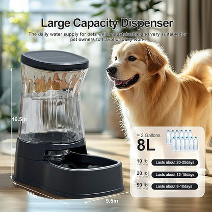 Gardner Pet Automatic Dog Water Dispenser Gravity Stainless Steel Water Waterer - Image 2