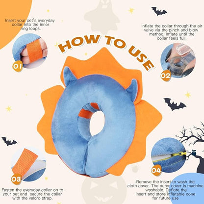 IEUUMLER Inflatable Recovery Dog Collar, Protective Donut Cone, Adjustable Soft - Image 5