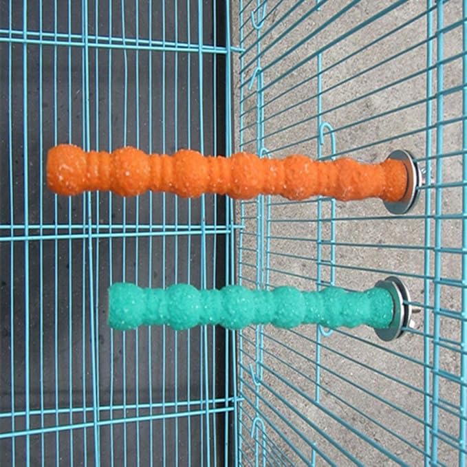 Hypeety Wood Perch Stand Paw Grinding Stick Toy Colorful Pet Bird Cage Stand - Image 4