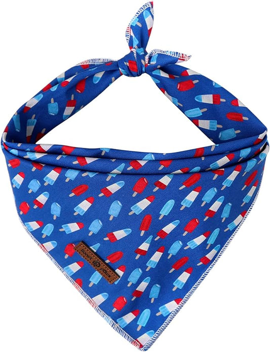 lionet paws Patriotic 4th of July Dog Bandana Summer Popsicle by lionetpaws