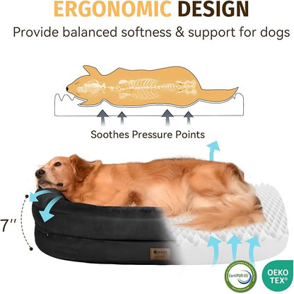 Orthopedic Washable Large Dog Bed: Memory Foam Waterproof Pet Bed - Image 3