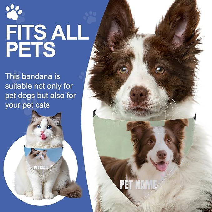 Custom Dog Bandana with Photo Personalized Dog Bandana Custom Image & Text - Image 6