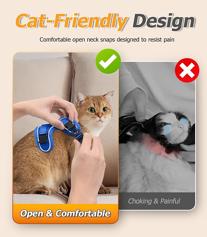 Halypet Cat Harness and Leash Set Escape Proof Adjustable Cat Leash Comfortable - Image 5
