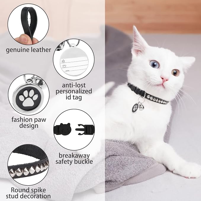 Leather Personalized Breakaway Cat Collar - Image 7