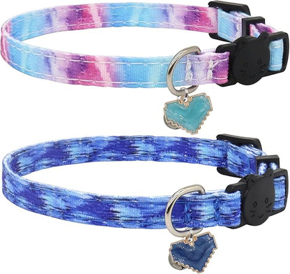 Cat Collar Breakaway, 2 Pack Cotton Cats Collars by Giecooh