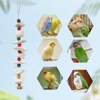 2 Pack Bird Toys with Cuttlebone, Parakeet Toys, Bird Beak Grinding Stone - Image 4