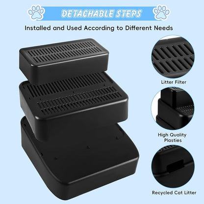 Adjustable 3 Steps Litter Box Ramp, Litter Box Step - Image 3