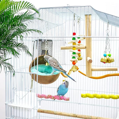 2 Pcs Natural Coconut Shell Bird Nest House Bed Breeding Nesting Anti-Pecking - Image 4