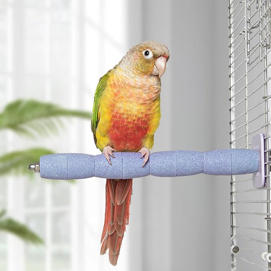 Bird Perch Stand for Parrots – Natural Ceramic Grinding Stick for Beak & Claw by YOOSOWING