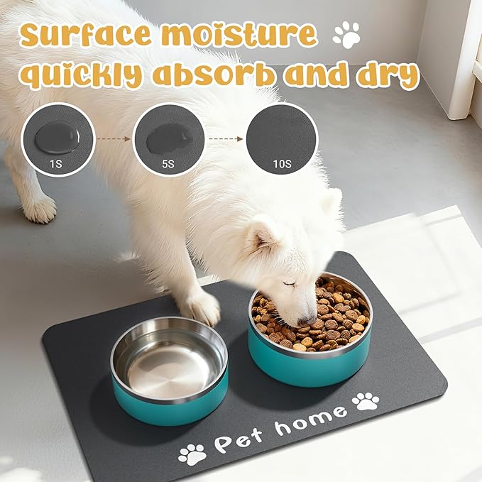Dog Food Mat, Diatom Ooze Cat Water Mats Non Slip - Image 3
