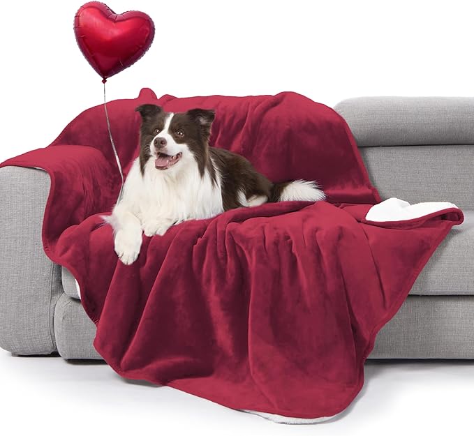 gogobunny Waterproof Bed Blanket, Reversible Sherpa Fleece Throw Blanket by gogobunny