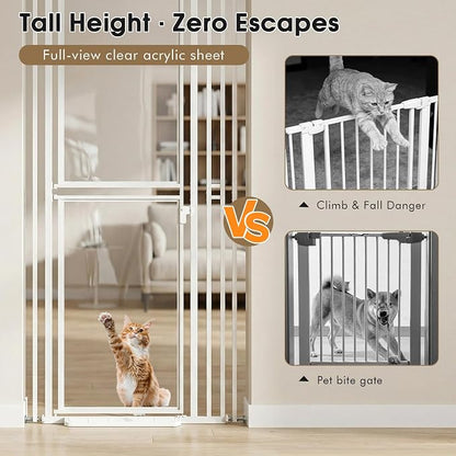 78.7" Extra Tall Cat Gate, Adjustable 27.5"-37.4" Wide Pet Proof Safety Gate - Image 4