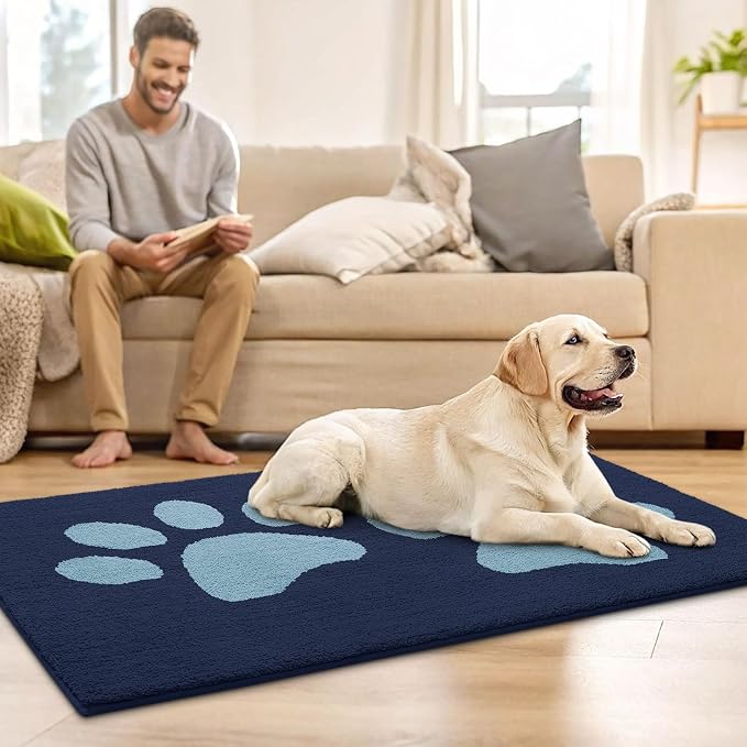 Buganda Dog Door Mat for Muddy Paws, Absorbent Dirt Trapper Washable Indoor - Image 8