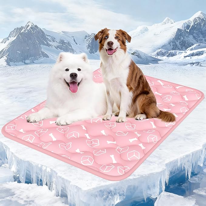 Rywell Dog Cooling Mat 2.0, Soft Blush Pink, Long-Lasting Cool by Rywell