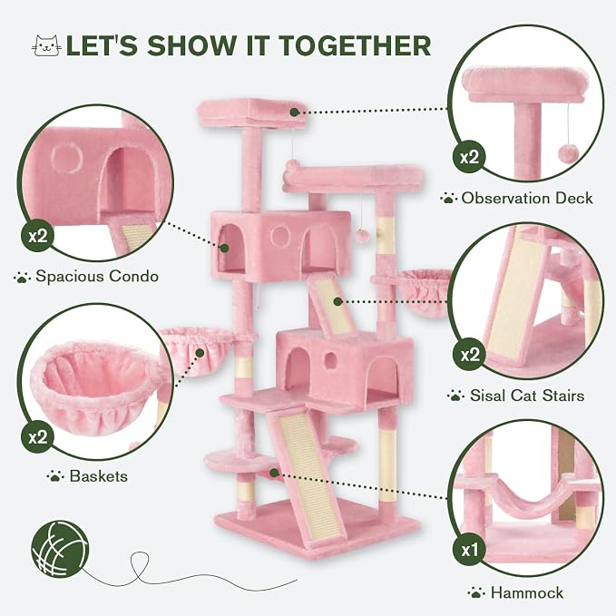 MUTICOR 66 Inches Multi-Level Large Cat Tree Tower - Image 5