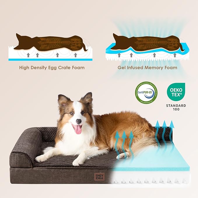 EHEYCIGA Orthopedic Dog Bed Medium Size Dogs, Memory Foam Dog Bed - Image 4